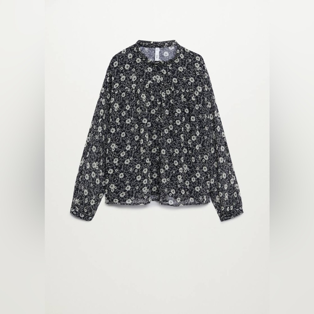 Mango - Black Floral Blouse - size S/US4 NWT